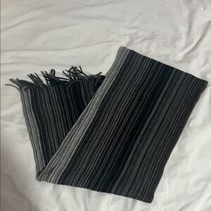 Striped Black and Gray Scarf